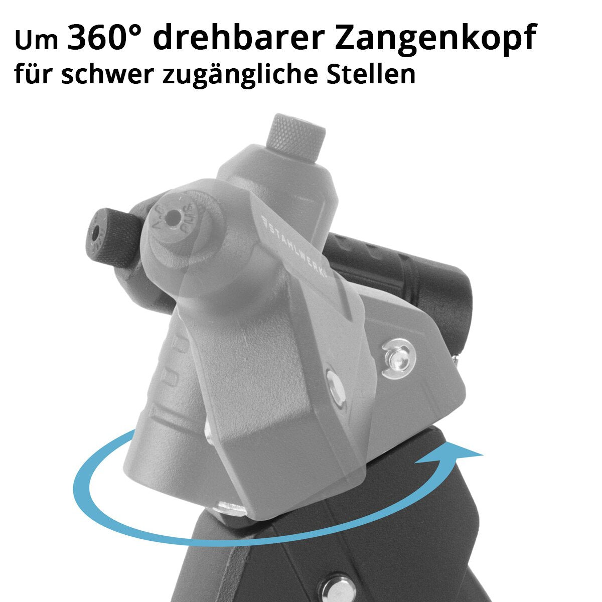 Stahlwerk Nietzangen-Set NZ-280 ST 360 ° Terbe aveugle | Paigne en diffamation | Fiche de popfiet | Tongs de noix de rivet | Pistolet rivet | Outil de rivet | Pinces à une main à une main avec 4 lieux alternatifs et 500 rivets aveugles