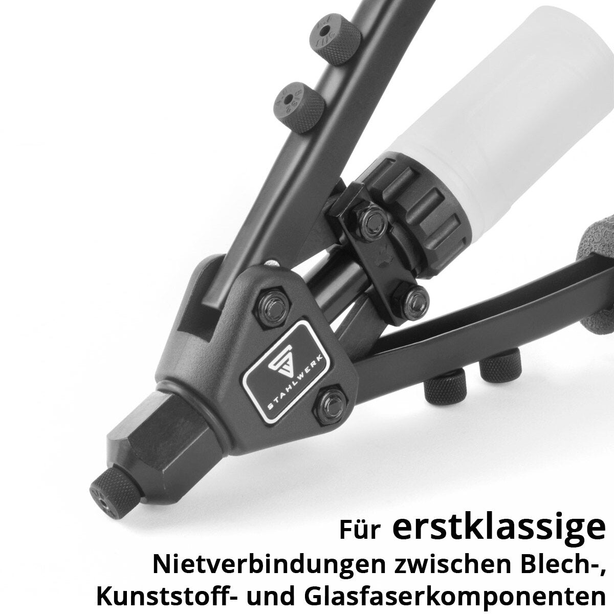 Steelworks Nietzangen-Set HNZ-280 ST blind tongue | Libel pliers | Popniet pliers | Rivet nut tongs | Rivet pistol | Rivet tool | With 5 alternating attachments and 500 blind rivets