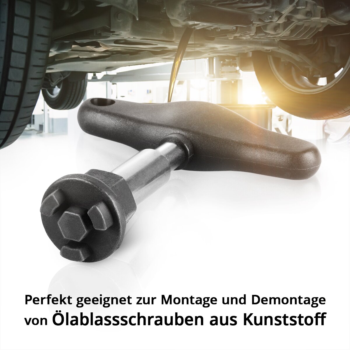 STAHLWERK Ölablass-Werkzeug Set 9 Teile | Ölwechsel-Werkzeug | Öldienst-Spezialprofil-Satz | Steckschlüssel-Satz für Kunststoff-Ölablassschrauben von BMW | DAF | Ford | GM | MAN | Mercedes | PSA | VAG