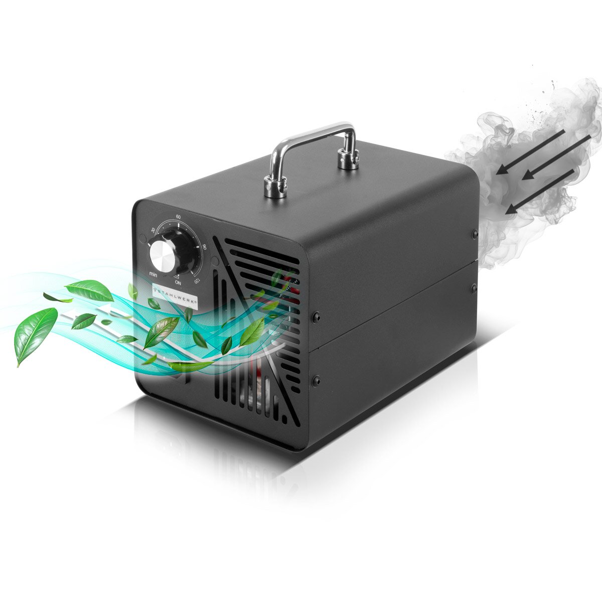 STAHLWERK Ozongenerator OG-40 ST mit 40 g/h, bis 200 qm, Dauerbetrieb- und Timer-Funktion, Ozonisator | Ozongerät | Ozon-Luftreiniger zur Neutralisation von Gerüchen in Auto, Haushalt und Bausanierung