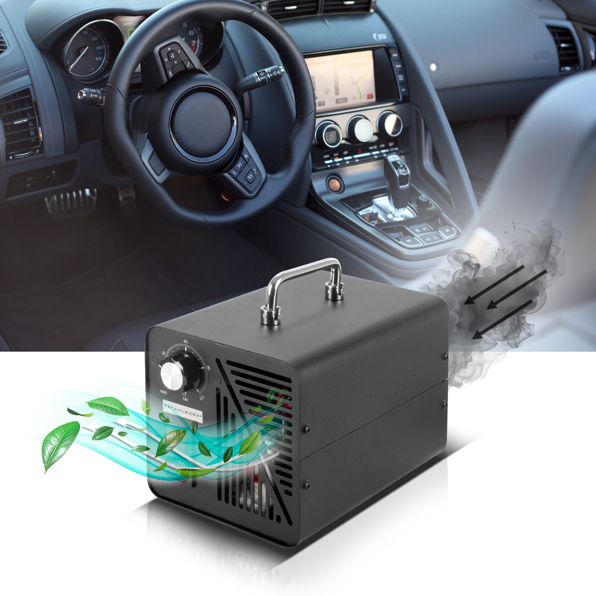 STAHLWERK Ozongenerator OG-40 ST mit 40 g/h, bis 200 qm, Dauerbetrieb- und Timer-Funktion, Ozonisator | Ozongerät | Ozon-Luftreiniger zur Neutralisation von Gerüchen in Auto, Haushalt und Bausanierung