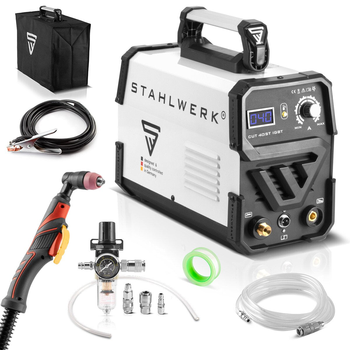 Cutter de plasma en acierworks Cut 40 ST IGBT / PLASMA CUTTER avec 40 A et HF Contact Inflammation / Plasma Cutter