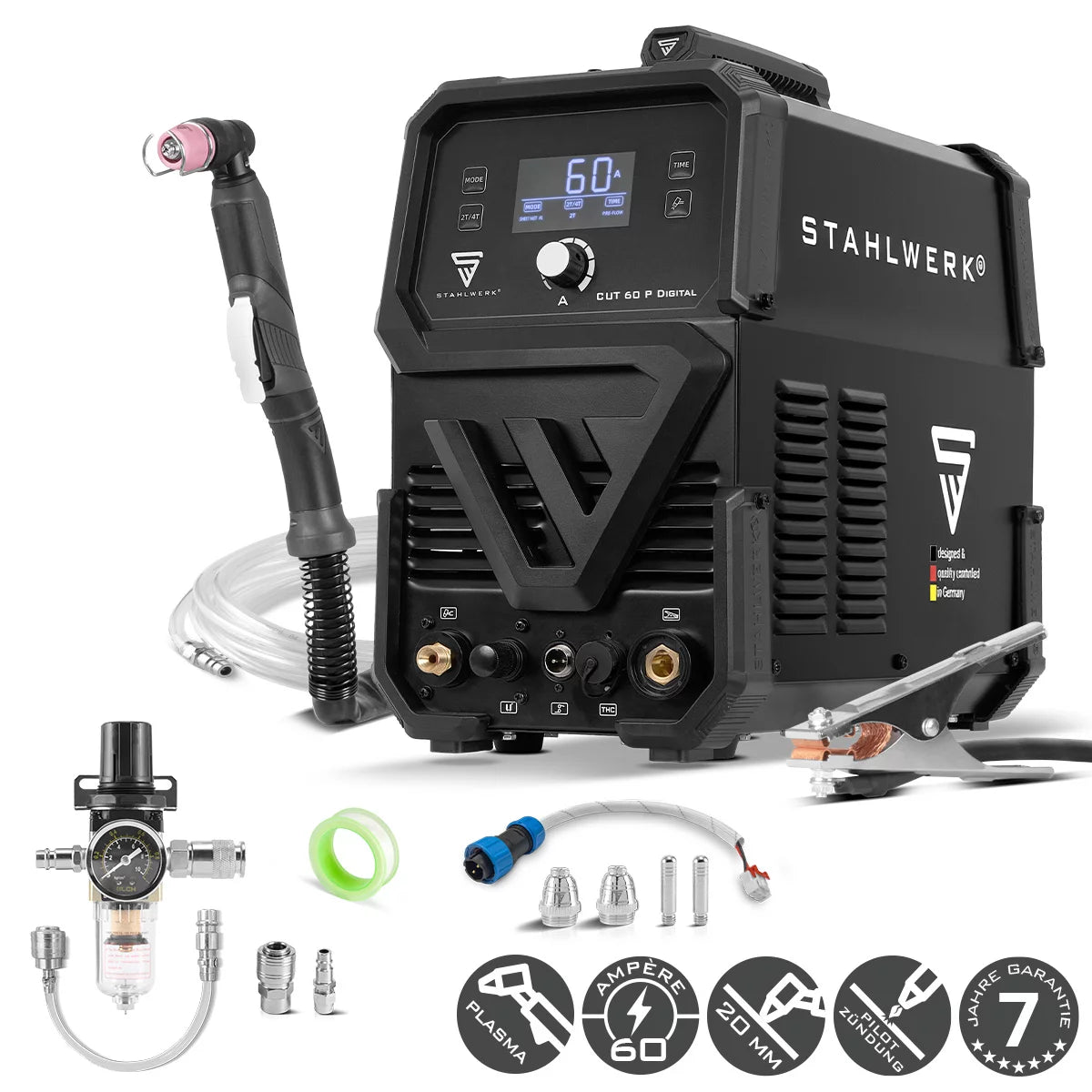 Stahlwerk cut 60 pilot igbt full equipment plasma cutter with 60 amps pilot, up to 24 mm cutting performance, for painted sheets & flight grost