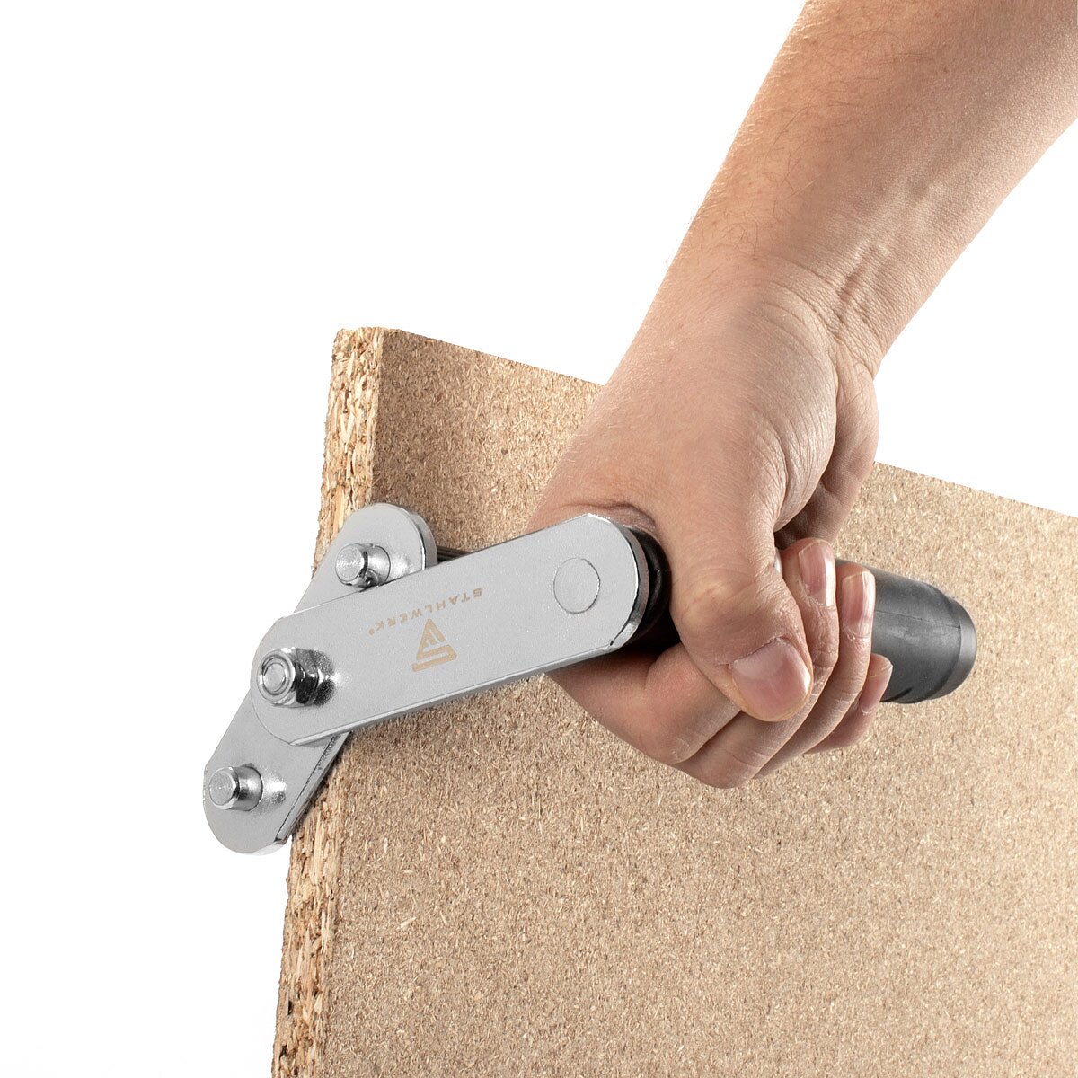Steelworks plate application aid 2er set, stainless steel plate handle / plate carrier / plate lifter with non -slip handle for the safe transport of drywall walls and plates