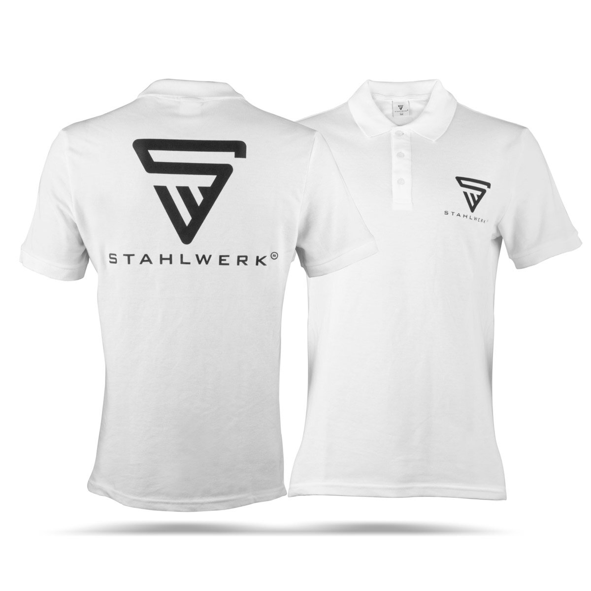 Polo Steelworks Taille xxl Polo à bras court blanc avec imprimé logo en 100% coton
