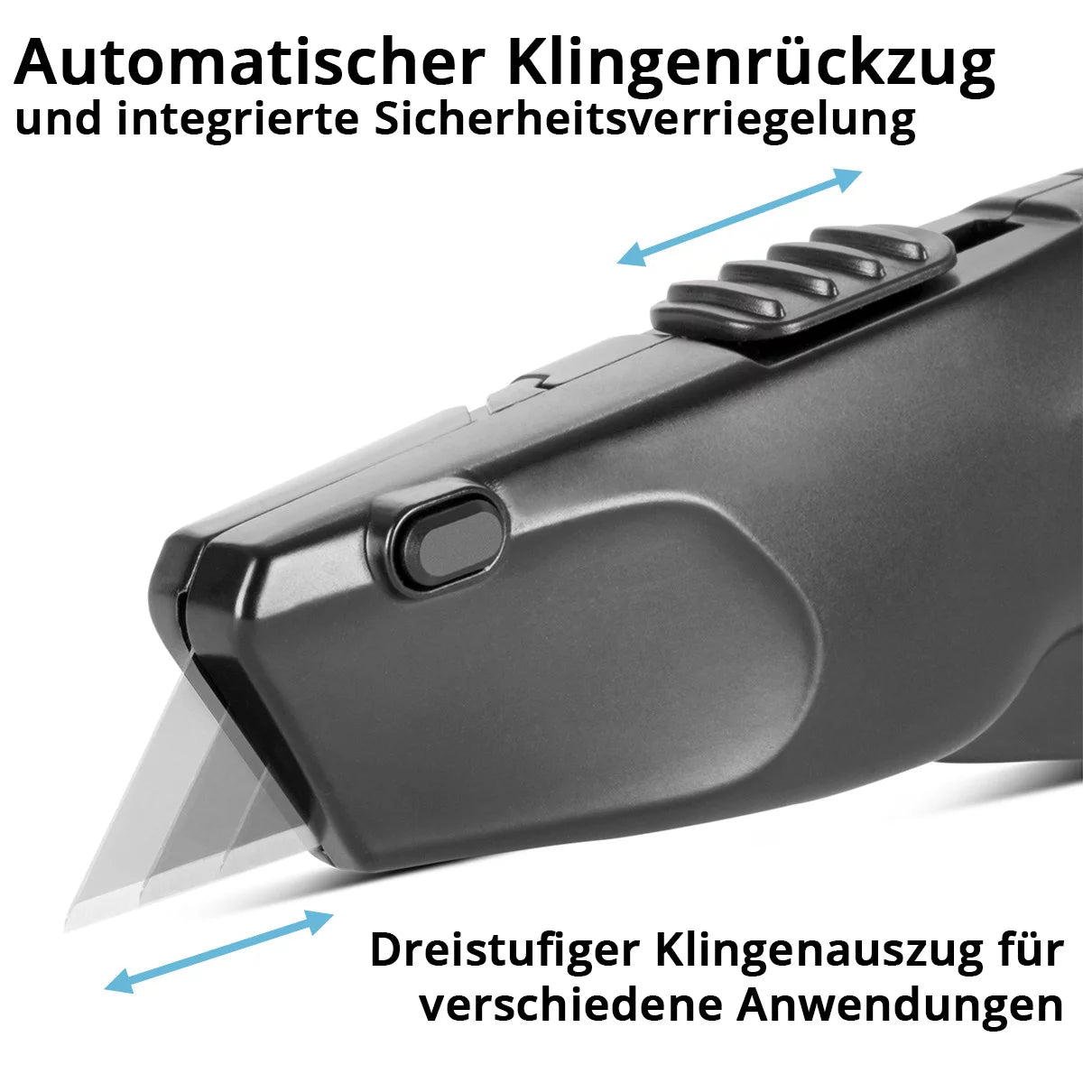 Steelworks cutter knife UCM-19 st 3 Set with quick-change blade, automatic blade withdrawal and safety lock cutter | Carpet knife | Safety knife | Package knife | Cardboard knife