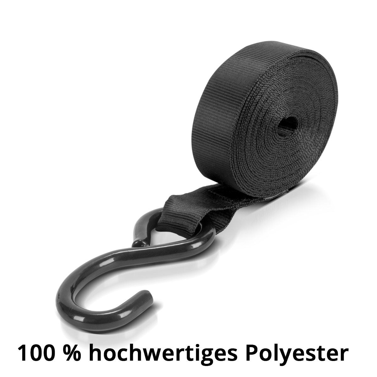 STAHLWERK Ratschengurt mit Haken 4er Set 5 m x 25 mm 800 kg | LC 800 daN Spanngurt | Zurrgurt | Befestigungsriemen | Befestigungsgurt mit Ratschen-Funktion TÜV/GS geprüft