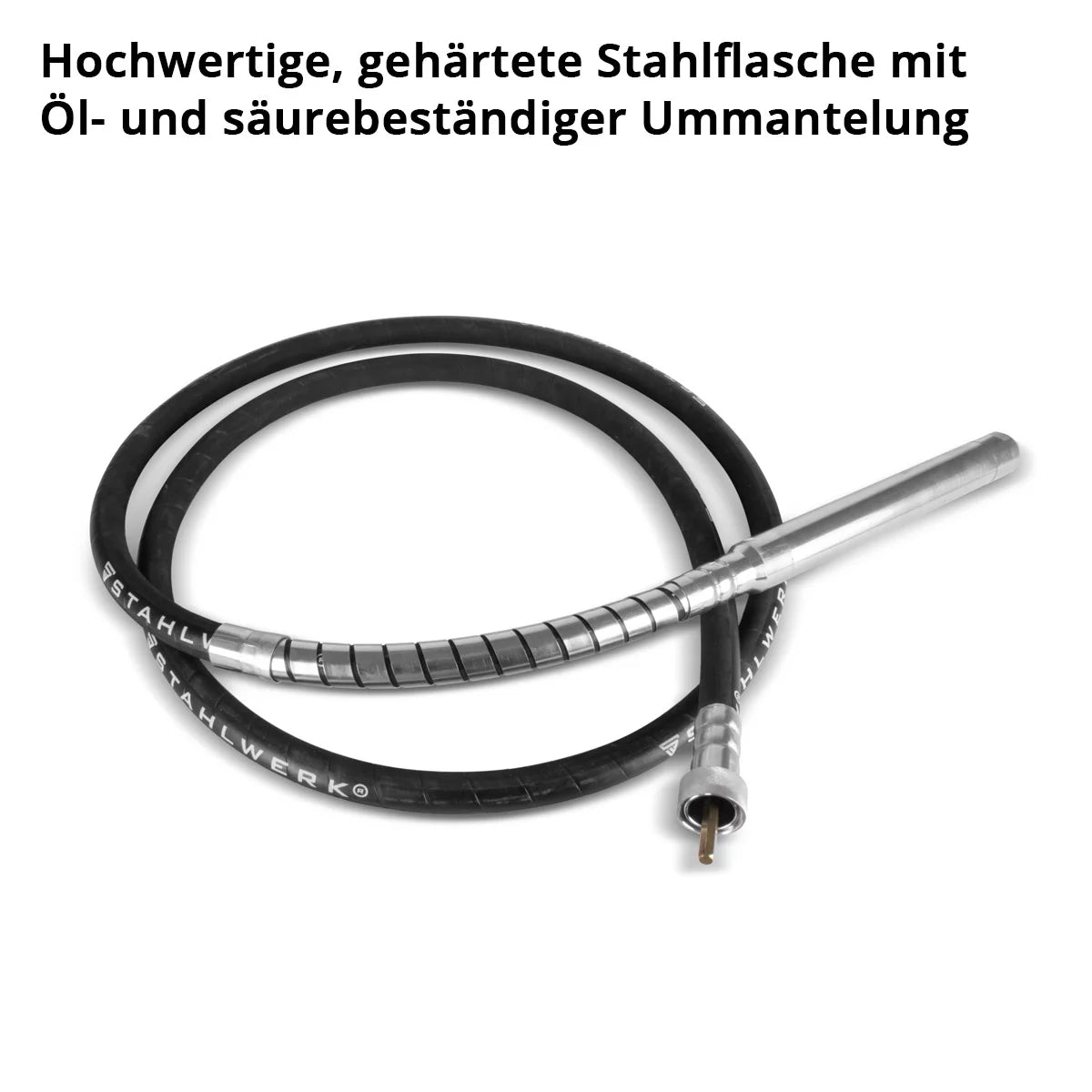 STAHLWERK vibrating bottle Ø 45 mm | 400 cm hose length | Internal vibrator with flexible shaft for electric concrete vibrators | Vibrating hose for concrete compactors, bottle vibrators and concrete vibrators