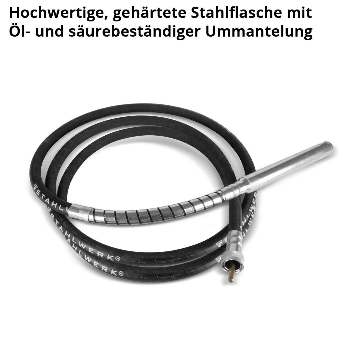STAHLWERK vibrating bottle Ø 45 mm | 600 cm hose length | Internal vibrator with flexible shaft for electric concrete vibrators | Vibrating hose for concrete compactors, bottle vibrators and concrete vibrators