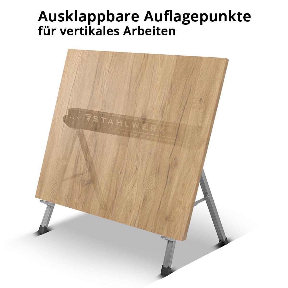 Stahlwerk Sawbock SB-757 ST dans la boîte de travail en métal revêtue de poudre à 2 sets | Universal Klappbock | Échafaudage Bock avec une capacité de charge maximale de 500 kg et support latéral