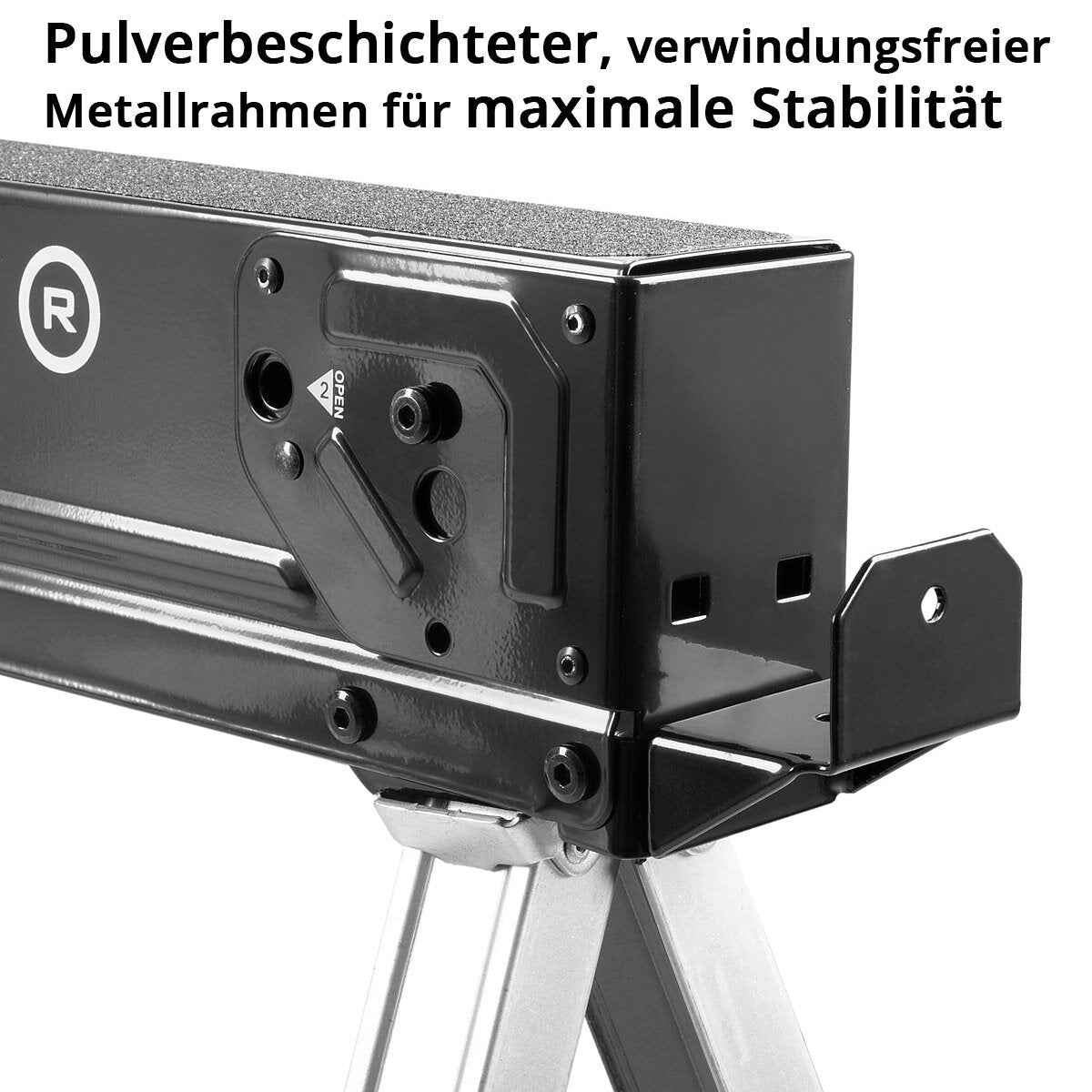 Stahlwerk Sawbock SB-757 ST dans la boîte de travail en métal revêtue de poudre à 2 sets | Universal Klappbock | Échafaudage Bock avec une capacité de charge maximale de 500 kg et support latéral