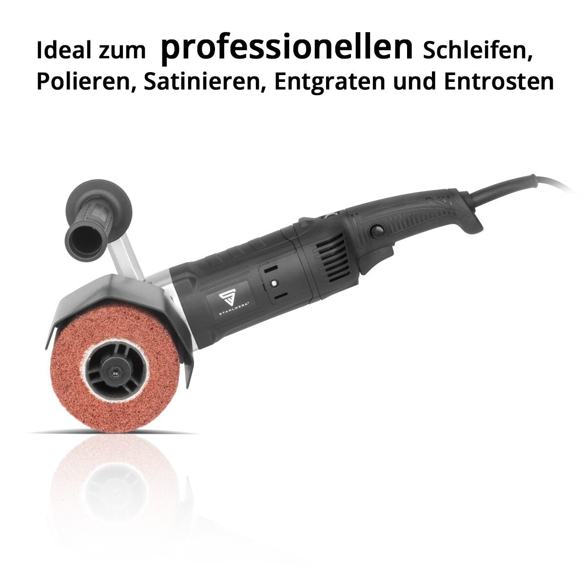 آلة الصقل STAHLWERK SM-1500 ST بقوة 1500 واط و600 - 3200 دورة في الدقيقة لصنفرة فرشاة الصنفرة ذات بكرات الساتان مقاس 125 مم | آلة طحن لفة | مطحنة الفرشاة | الأسطوانة الصنفرة