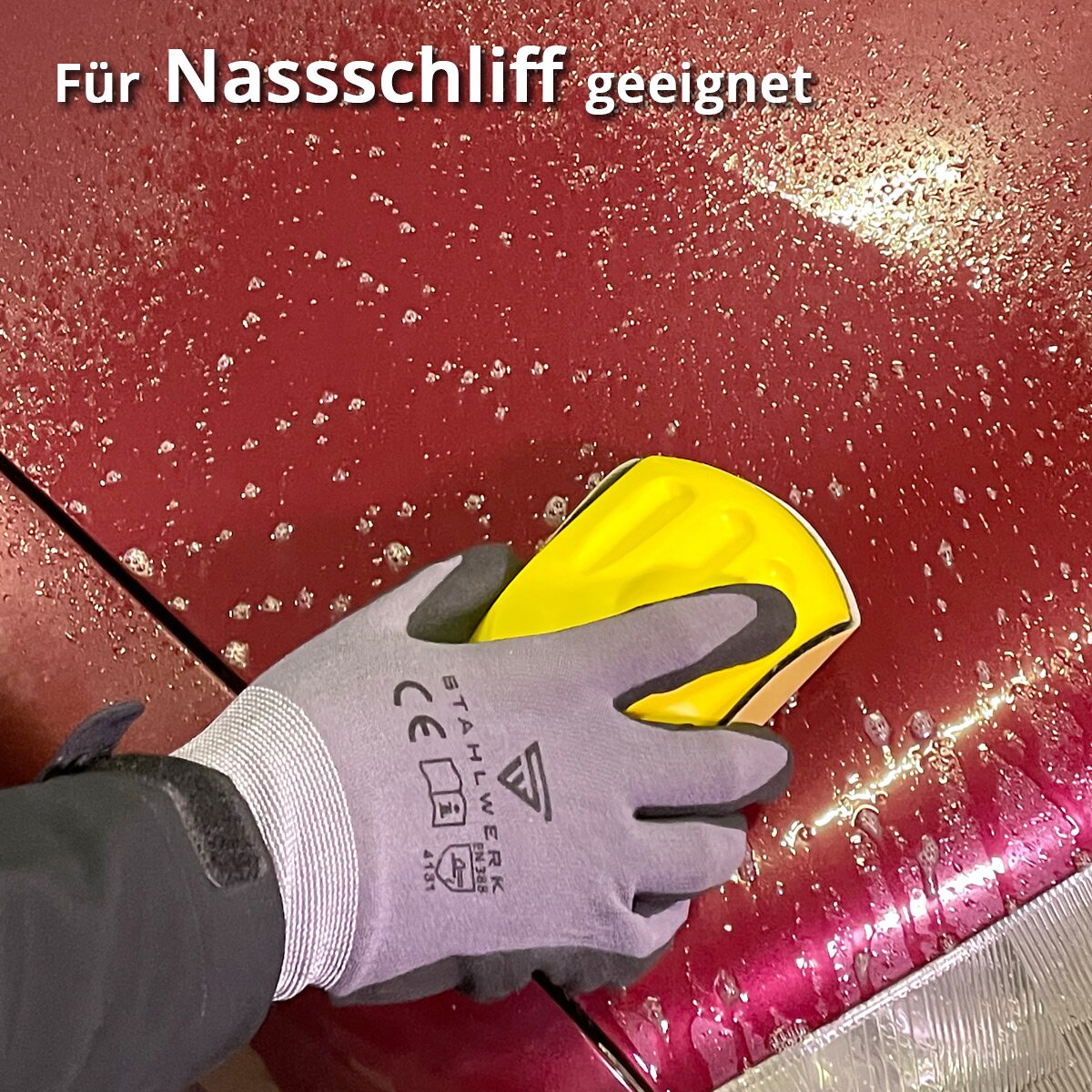 STAHLWERK Handschleifblock Set mit P80 | P100 | P120 | P150 | P180 | P240 | P320 Körnung, Schleifblock | Schleifschwamm | Handschleifer aus PU-Schaumstoff mit Klett-Schleifmittel 85 x 125 mm