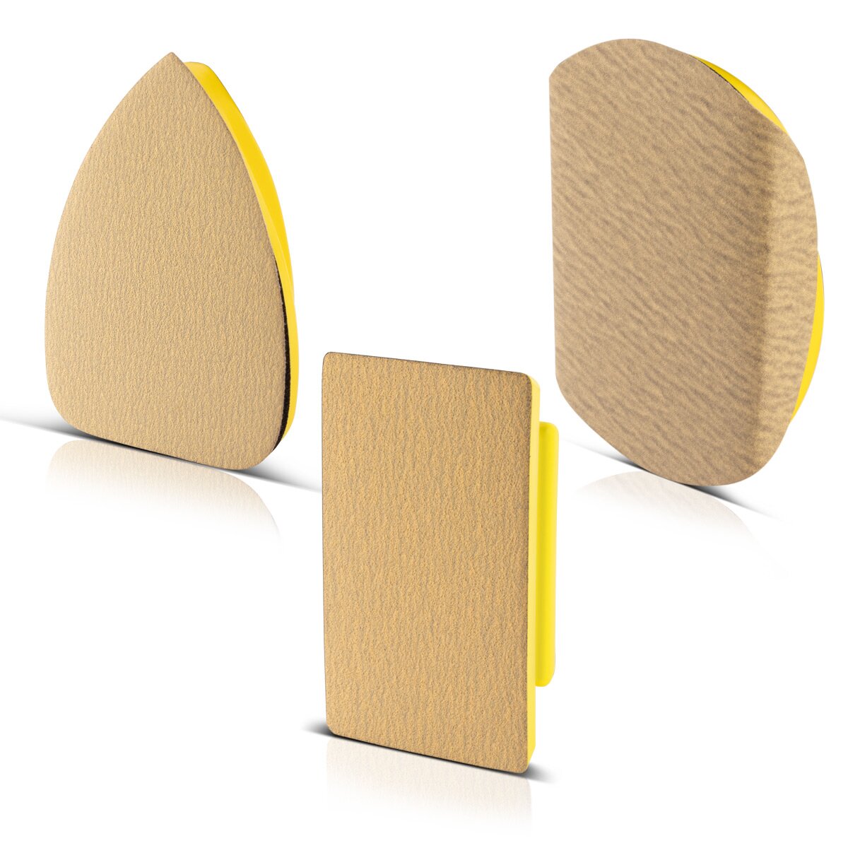 Bloque de molienda a mano de acero 3 set con P80 | P100 | P120 | P150 | P180 | P240 | P320 grano, bloque de molienda | Esponja terrestre | Almohadilla de molienda | Zapatilla | Molinillo manual hecho de espuma PU con agente de molienda de velcro