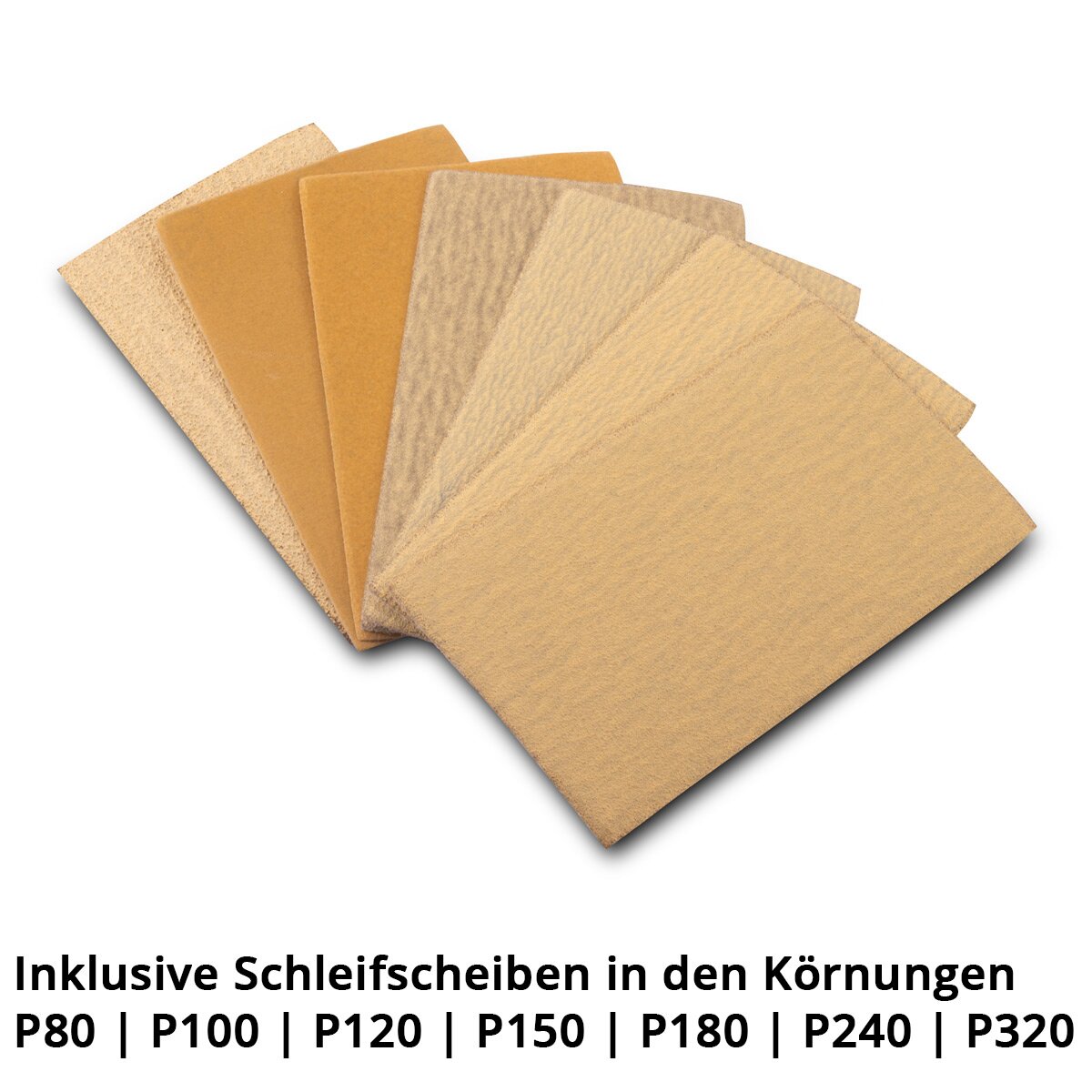 STAHLWERK Handschleifblock Set mit P80 | P100 | P120 | P150 | P180 | P240 | P320 Körnung, Schleifblock | Schleifschwamm | Handschleifer aus PU-Schaumstoff mit Klett-Schleifmittel 70 x 115 mm