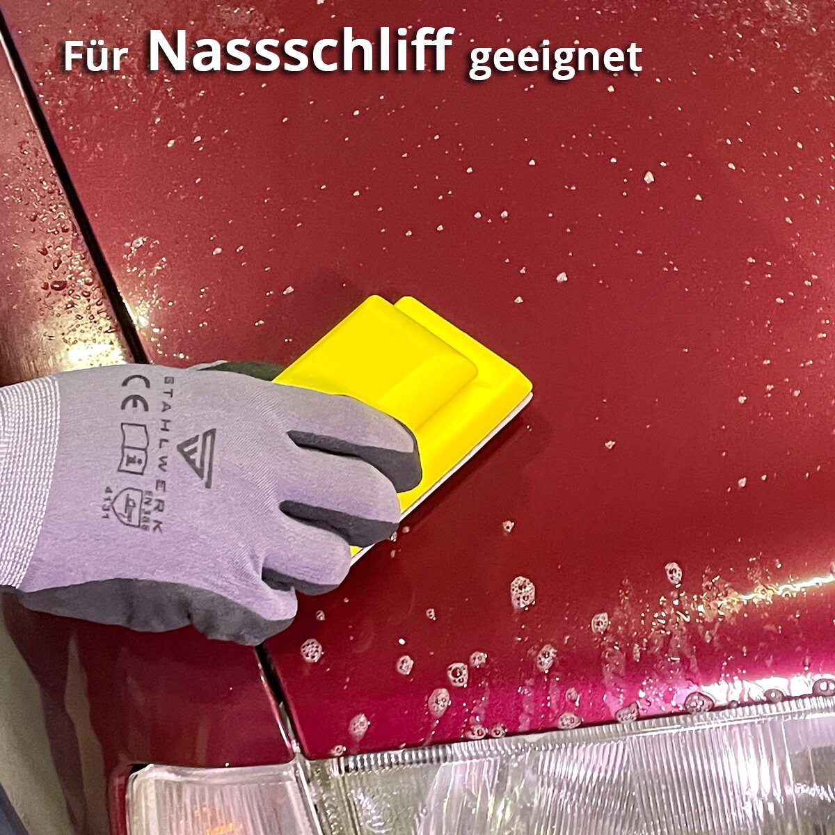 STAHLWERK Handschleifblock Set mit P80 | P100 | P120 | P150 | P180 | P240 | P320 Körnung, Schleifblock | Schleifschwamm | Handschleifer aus PU-Schaumstoff mit Klett-Schleifmittel 70 x 115 mm