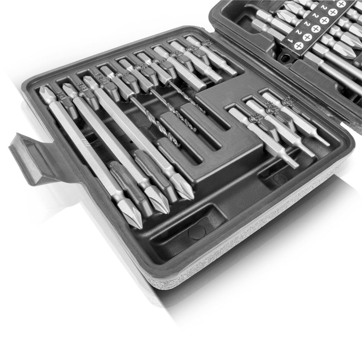 STAHLWERK 28-teiliges Schraubendreher-Bit-Set mit Sechskant-Schaft für Akkuschrauber, Bitsatz und Stecknusssatz aus Chrom-Vanadium inklusive Transportbox | Schraubenzieher Set | Steckschlüsselsatz