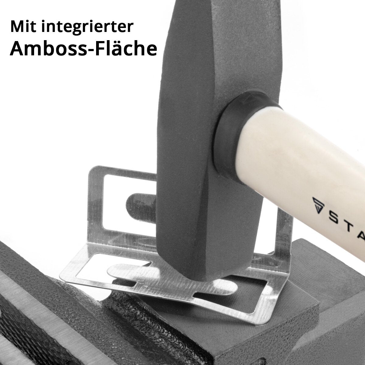 STAHLWERK Schraubstock BV-150 ST aus Gusseisen mit 150 mm Spannweite, Maschinenschraubstock | Werkbankschraubstock | Spannvorrichtung | Parallelschraubstock | Tischschraubstock mit Amboss