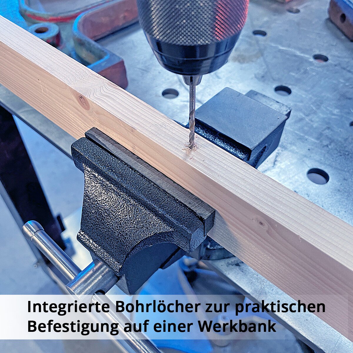 STAHLWERK Schraubstock BV-150 ST aus Gusseisen mit 150 mm Spannweite, Maschinenschraubstock | Werkbankschraubstock | Spannvorrichtung | Parallelschraubstock | Tischschraubstock mit Amboss