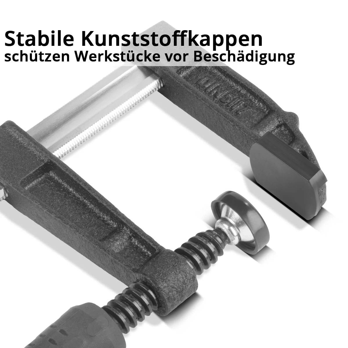 STAHLWERK Schraubzwinge 50x200 mm | kraftvolle Klemmzwinge aus Stahl und Kunststoff | F-Zwinge zum Fixieren von Werkstücken |stabile Zwinge mit Spannweite 200 mm, Spanntiefe 50 mm