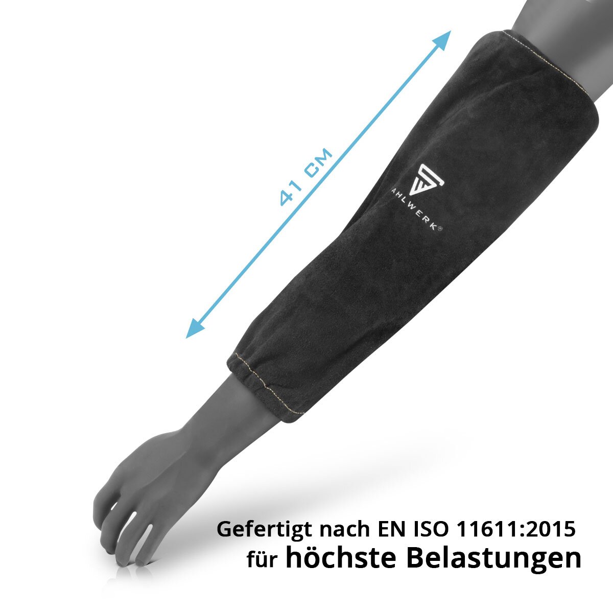 Manches de soudage en acier | Pâte de soudage | Slerses de protection de soudage | Protection des soudeurs | Vêtements de protection de soudage avec une ceinture élastique en cuir divisé de haute qualité pour le soudage et la coupe du plasma