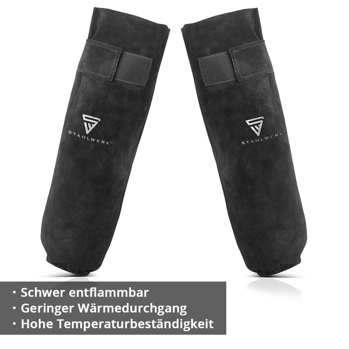 Mangas de soldadura de acero | Pasta de soldadura | Mangas de protección de soldadura | Protección de soldadura | Ropa de protección de soldadura con sujetador de velcro hecho de cuero dividido de alta calidad para soldadura y corte de plasma