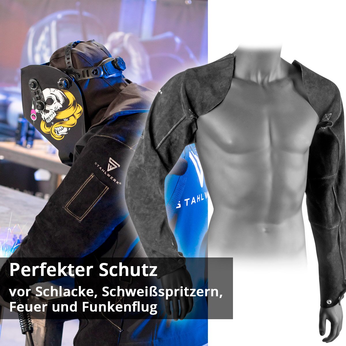 Manches de soudage en acier | Pâte de soudage | | Protection des soudeurs | Vêtements de protection de soudage avec une sangle de transporteur en cuir d'espace de haute qualité pour le soudage et la coupe du plasma