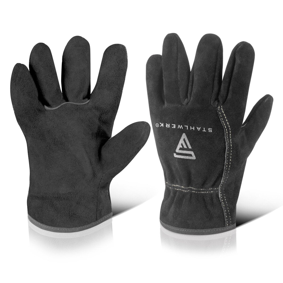 Guantes de soldadura de Steelworks | Guantes de protección del calor | Guantes de trabajo | Guantes resistentes al calor hechos de cuero de brecha de alta calidad para soldadura y corte de plasma