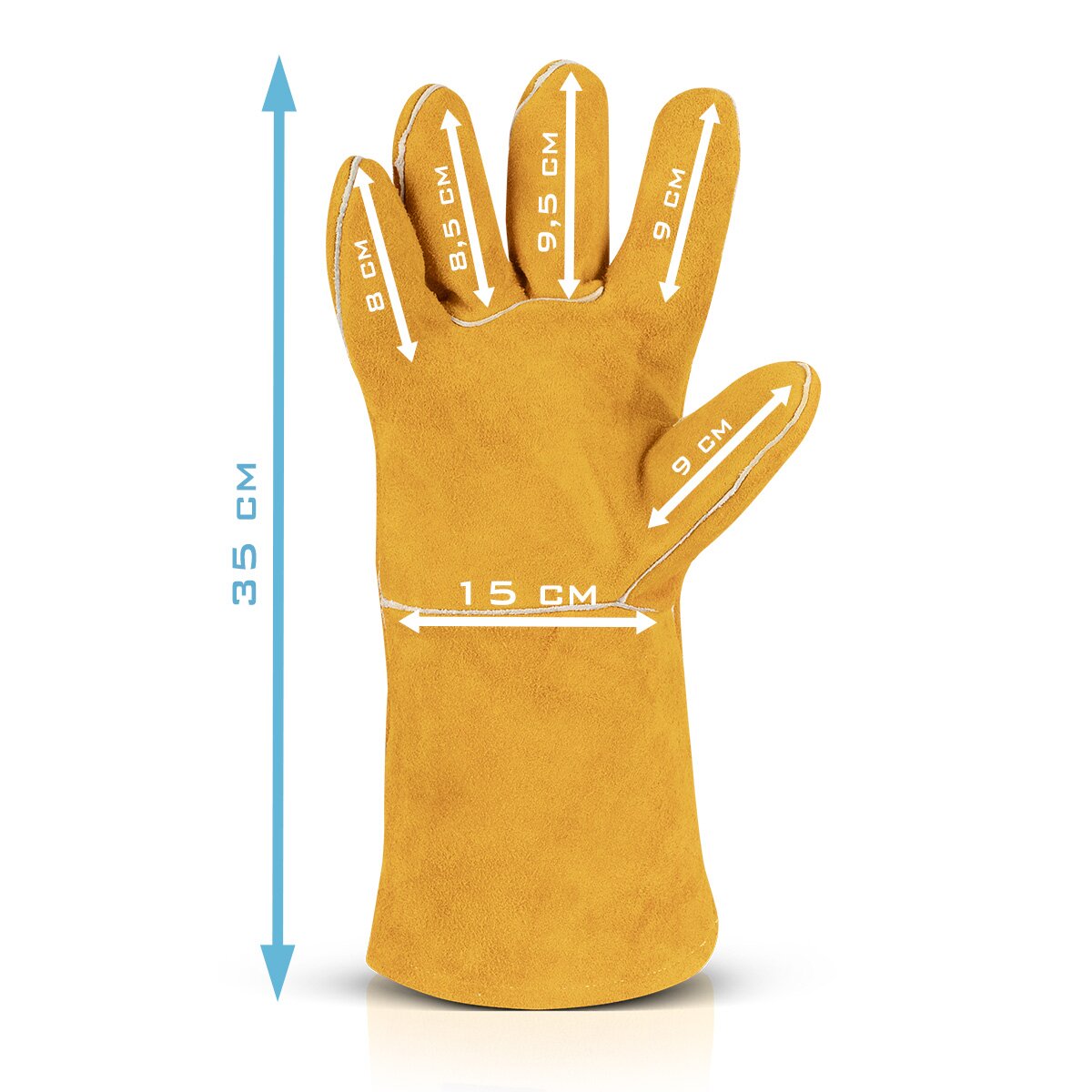 STAHLWERK Schweißerschutzhandschuhe aus Echtleder dick / Schutzkleidung / Handschuhe zum Schweißen und Plasmaschneiden