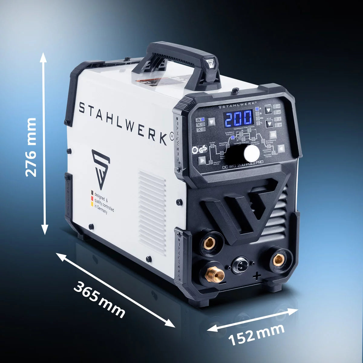 STAHLWERK DC TIG 200 Puls Pro مجهزة بالكامل - آلة لحام TIG رقمية احترافية مع وظيفة MMA الكهربائية اليدوية والنبضية، مناسبة للصفائح المعدنية الرقيقة