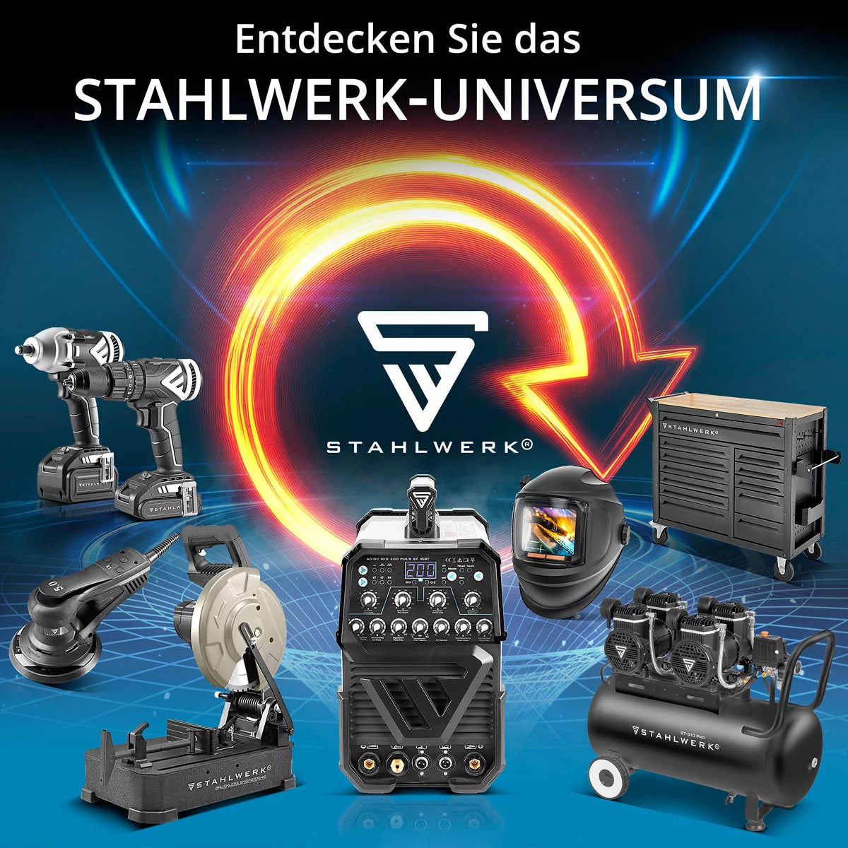 STAHLWERK DC TIG 200 Puls Pro مجهزة بالكامل - آلة لحام TIG رقمية احترافية مع وظيفة MMA الكهربائية اليدوية والنبضية، مناسبة للصفائح المعدنية الرقيقة