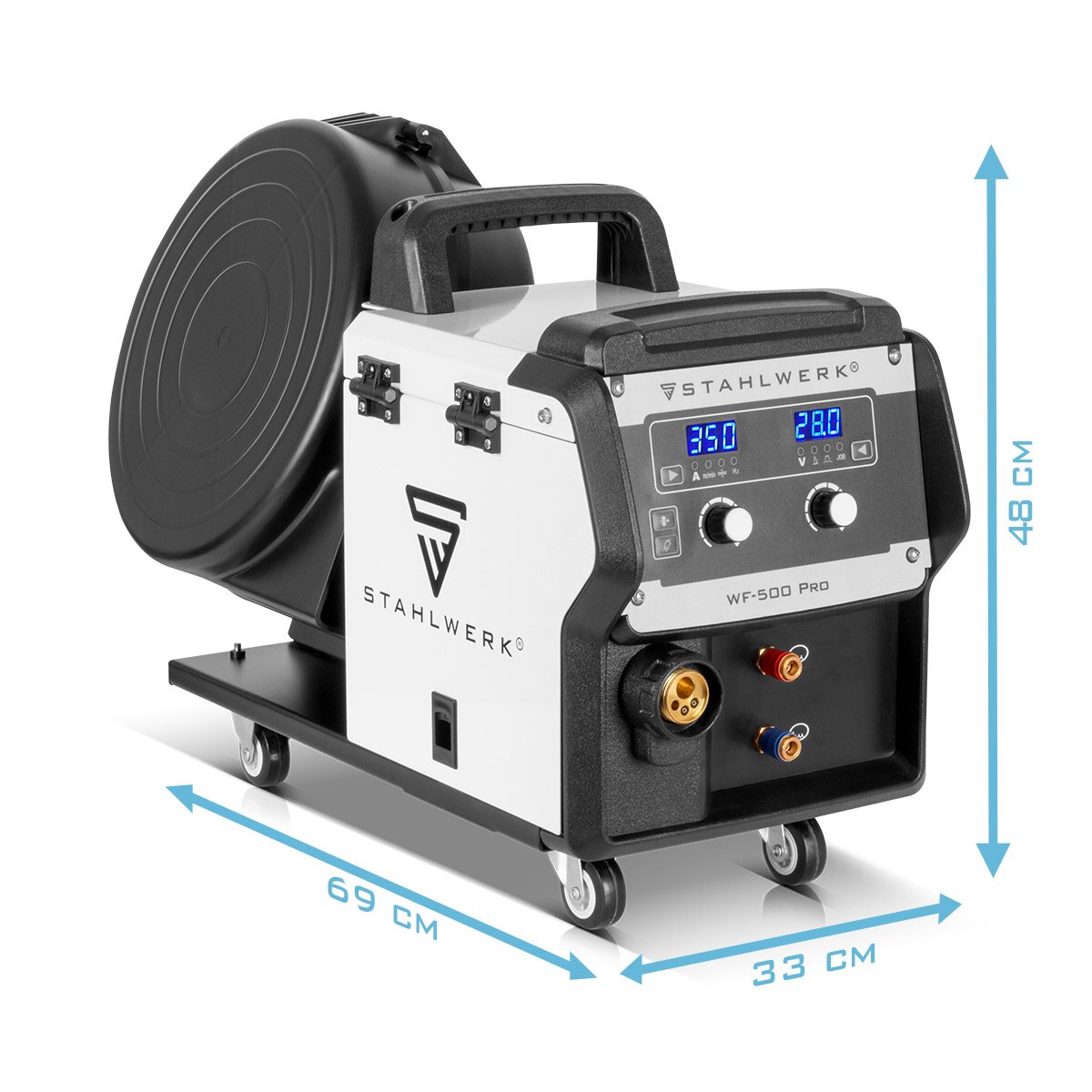 STAHLWERK Industrie-Schweißgerät MIG MAG 350 DP Vollsynergischer, wassergekühlter IGBT Inverter mit 350 A und Spot-Funktion, MIG MAG Schweißanlage mit Puls | Doppelpuls | High-Speed Puls