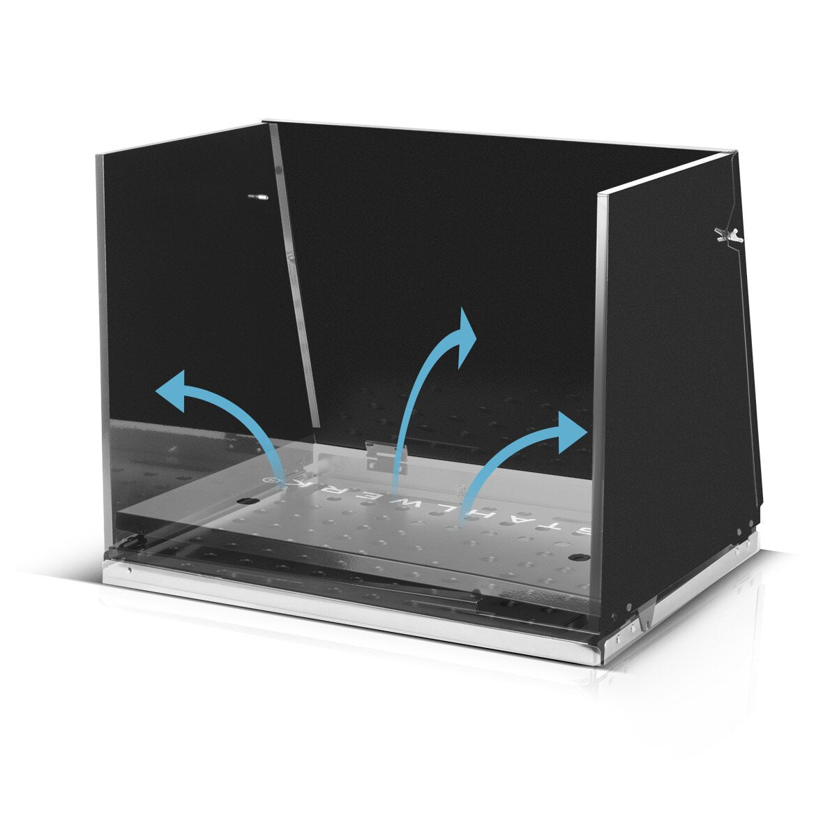 Steelworks welding table attachment SA-500 ST 500 x 400 mm mobile welding cabin | Foldable welding table expansion for workbenches and assembly tables with D16 perforated plate for clamping tools