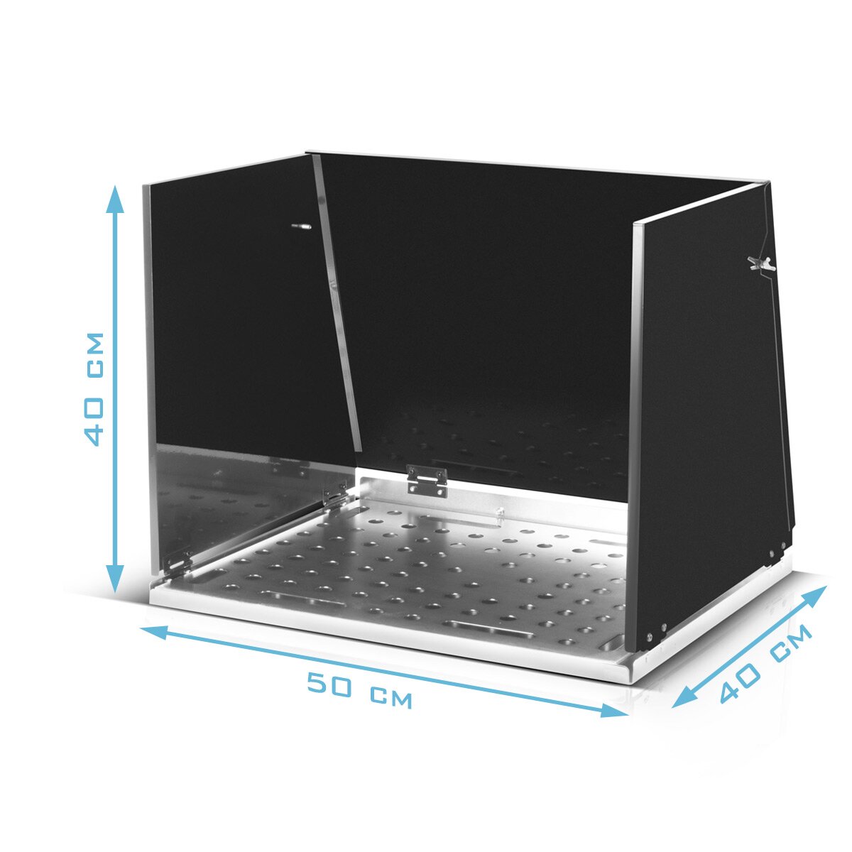 Steelworks welding table attachment SA-500 ST 500 x 400 mm mobile welding cabin | Foldable welding table expansion for workbenches and assembly tables with D16 perforated plate for clamping tools
