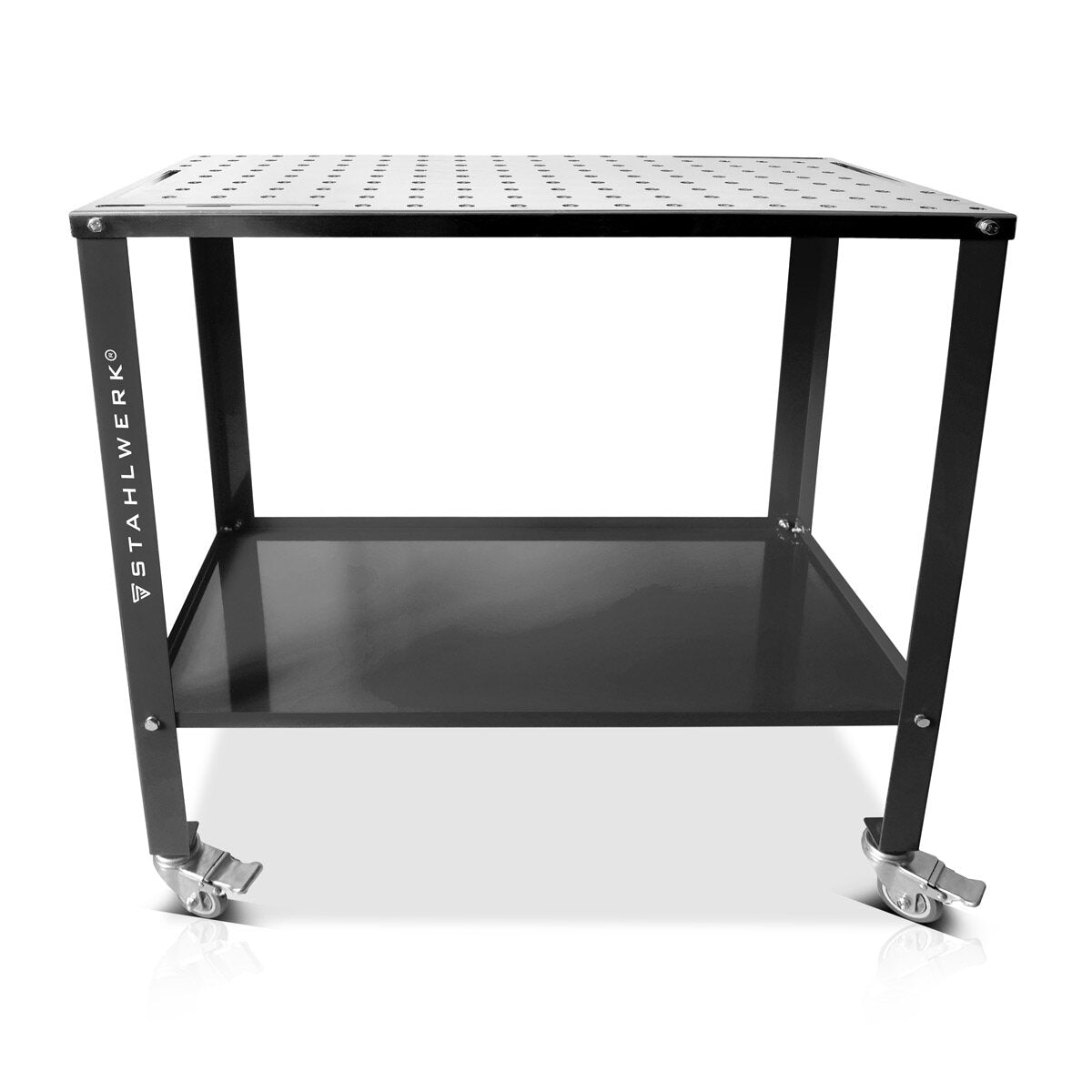 Steelworks Welding table WT-960 ST 915 x 457 mm galvanized assembly table with 200 kg load capacity, D22 perforated plate, powder-coated legs and storage compartment