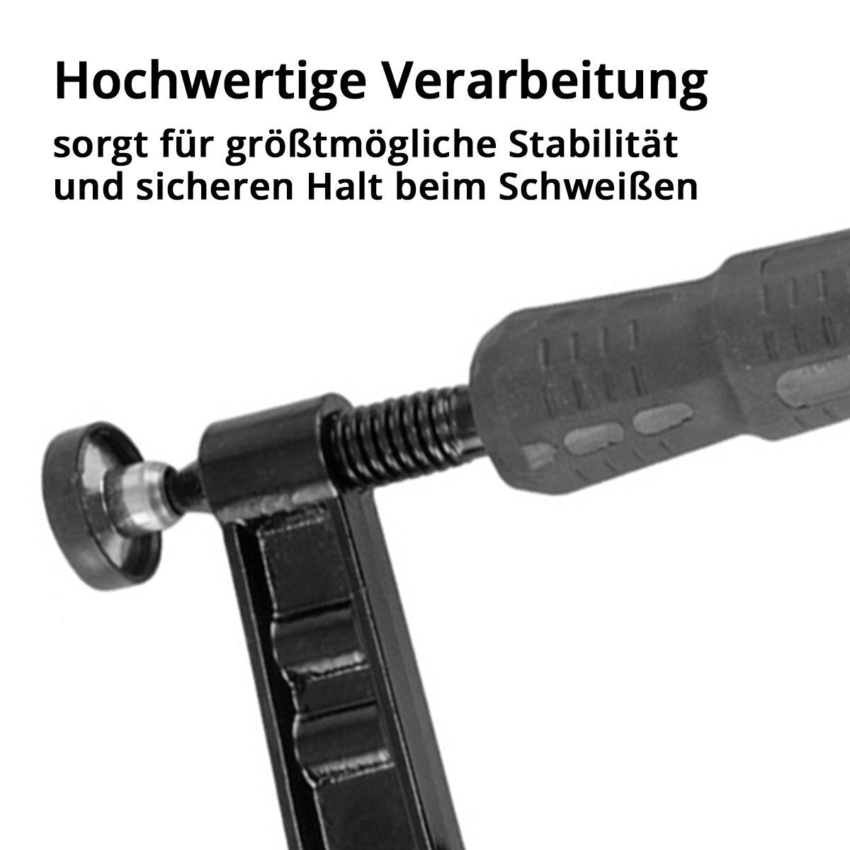 STAHLWERK Schweißtisch-Zubehör-Basic-Set Hochwertige Spann- und Fixierhilfen für D22 Lochsystem mit 2 Schraubzwingen und 4 Spannbolzen