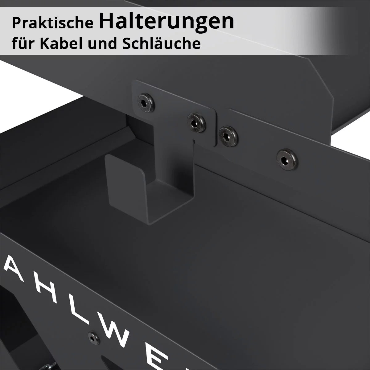 STAHLWERK Schweißwagen SW-800-ST mit 1,5 mm Wandstärke | Longlife-Gummirollen | Gerätewagen für Schweißgeräte und Plasmaschneider mit Kabel- und Schlauchhalterung sowie Kettensicherung für Gasflaschen