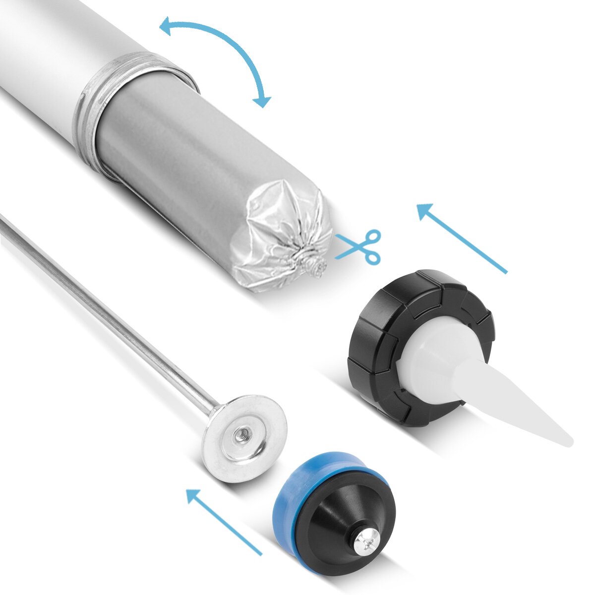Steelworks Silicone pistol SP-600 ST 600 ml cartridge press / cartridge gun made of stable aluminum for cartridges and bags for silicone and applying adhesive and sealing materials