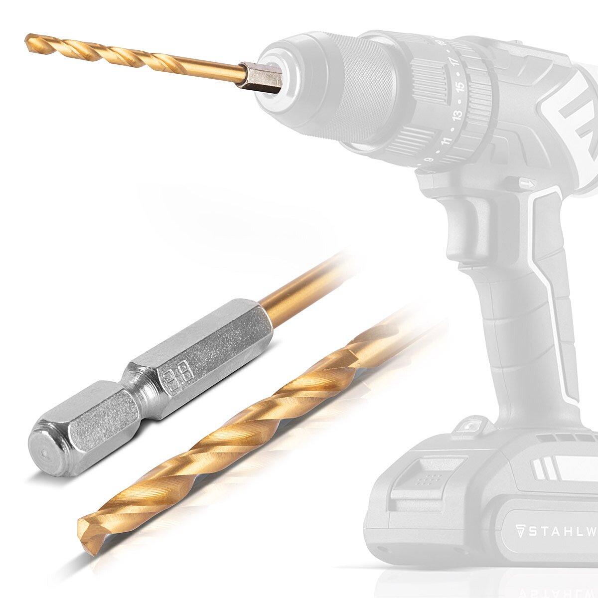STAHLWERK 10-teiliges Universal Spiralbohrer Set 2-5 mm mit Sechskant-Schaft, Metallbohrer | Holzbohrer | Bohrer Set aus robustem Stahl zum Bohren von Metall, Holz und Kunststoff