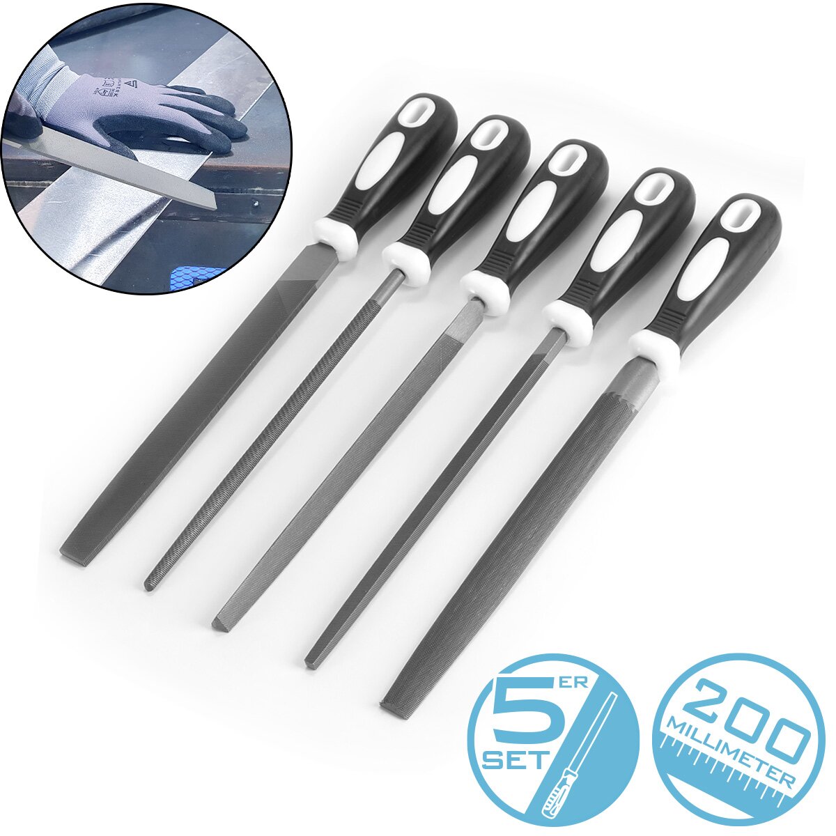 Stahlwerk steel files 5 Set 200 mm | 8 "Raspeln | metal files | workshop files | File set for professional editing metal, wood and plastics