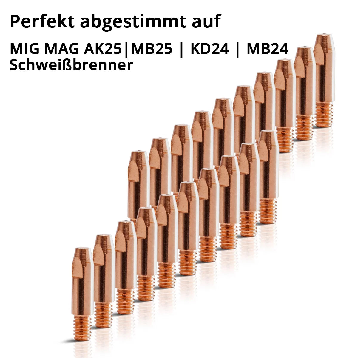 STAHLWERK MIG MAG Stromdüsen-Set | 20er Set Stromdüsen M6x28 1,0 mm |13-in-1 Düsenreiniger im Etui | AK25, MB25, KD24, MB24 | Reinigungs- und Verschleißteile-Set MIG/MAG-Schweißbrenner