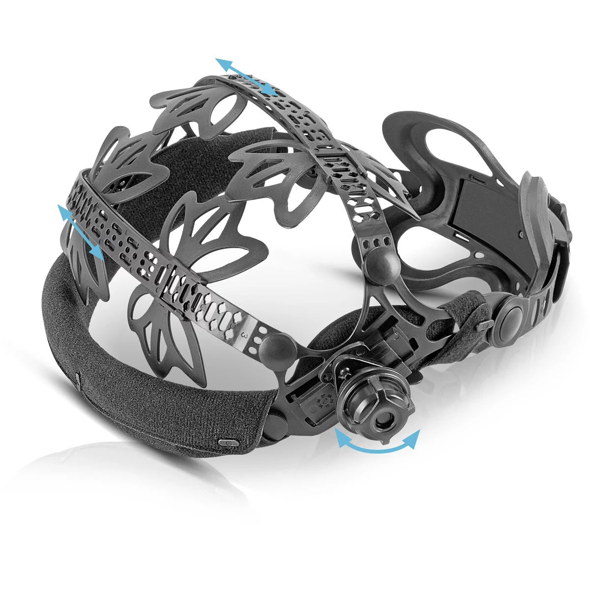 Steelworks Universal headband for welding helmets in the 2 Set made of high-quality plastic with versatile setting options, ergonomic fit, integrated head cushion and interchangeable welding tape