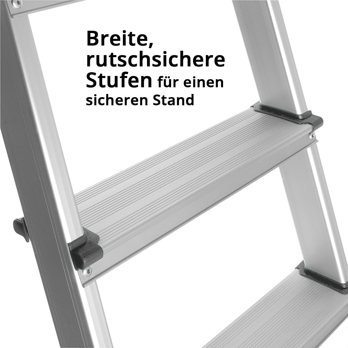 Stahlwerk Stahleiter HL-4 ST 150 kg, 4 steps, stand height 78 cm, aluminum ladder / folding conductor / step ladder / multi-purpose ladder with non-slip sprouts including a 7-year manufacturer guarantee