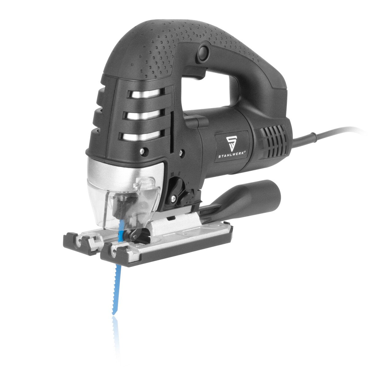 Stahlwerk Stab Saw JSB -750 St con 700 W, 600 - 2,800 rpm y 45 ° Angle de inclinación Sierra eléctrica | Péndulo sierra | Sierra de trazo de péndulo con riel guía para aserrar madera, metal y plástico