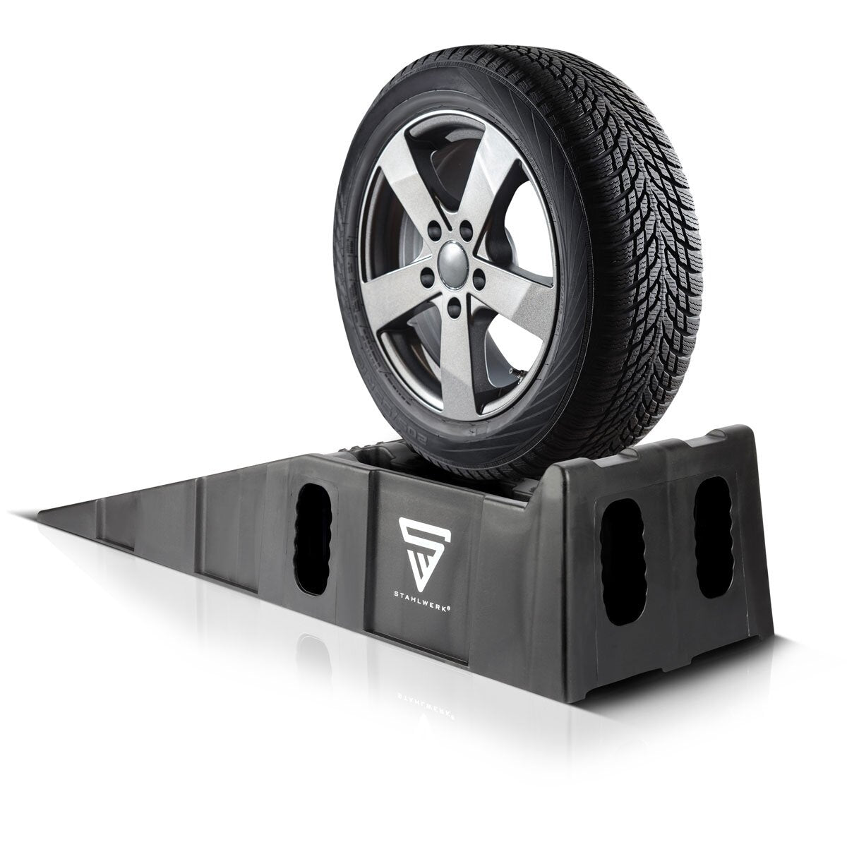 Cale de marche STAHLWERK GT-15 ST lot de 2 avec capacité de charge de 6 t 905 x 330 x 215 mm cale de rampe | Cale de roue | Rampe d'accès | Rampe | Cale de compensation pour camping-cars, caravanes, caravanes ou remorques