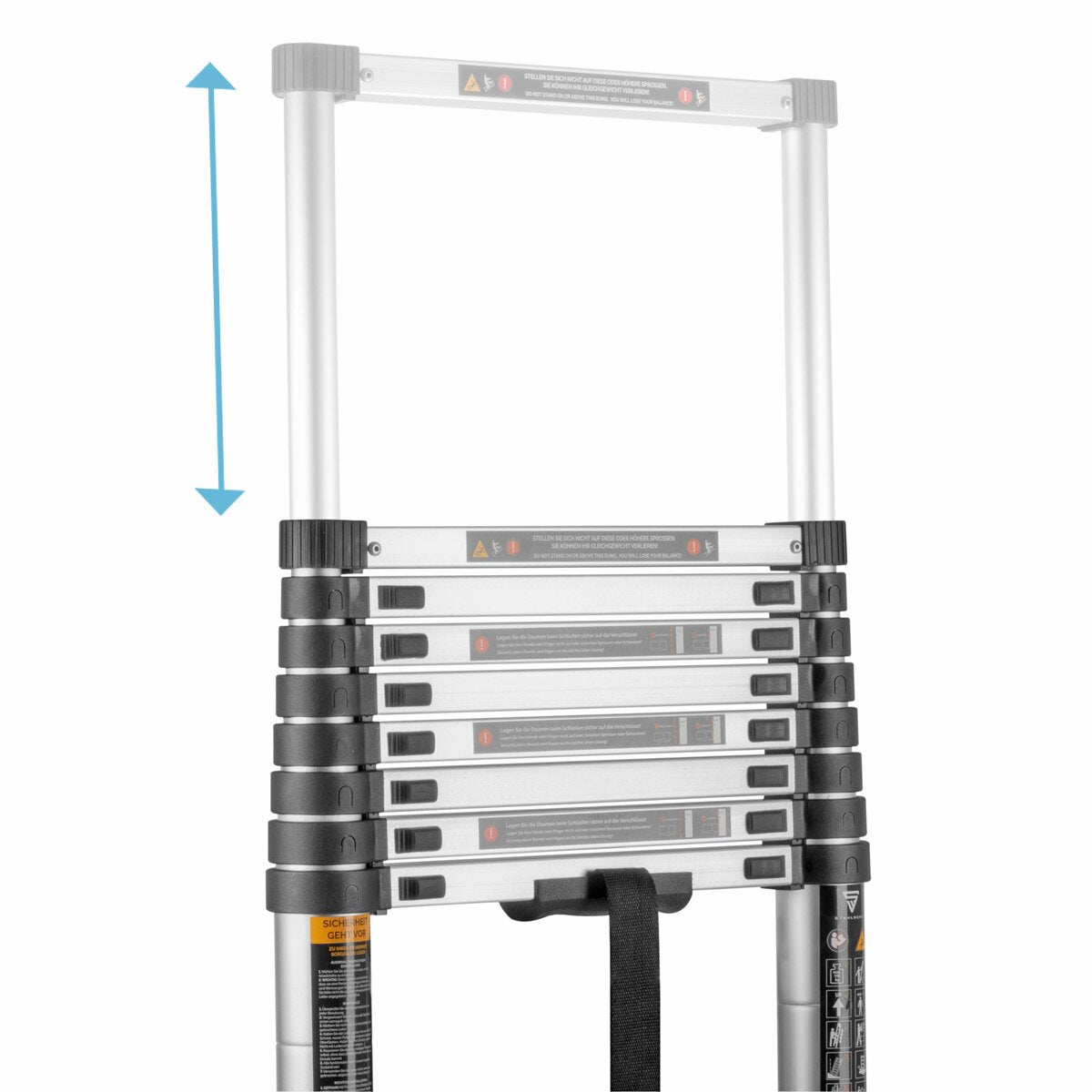 Stahlwerk Telescopic manager TL-260 ST with 150 kg load capacity and 2.60 m maximum length, pull-out aluminum conductor | Gesture manager | Sprout leaders with non-slip sprouts including a 7-year manufacturer's guarantee