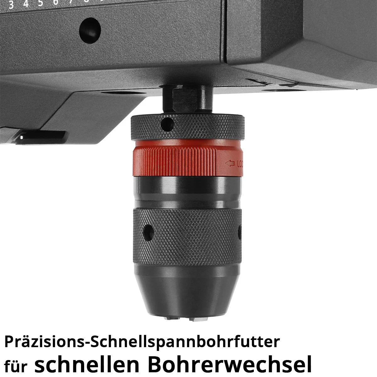 Trapano da banco STAHLWERK MBD-800 ST con laser di posizione | Trapano a colonna da 800 W | 200 - 2.500 giri/min | Mandrino autoserrante 1,5 - 13 mm | Trapano a colonna con corsa di foratura 90 mm | Display digitale