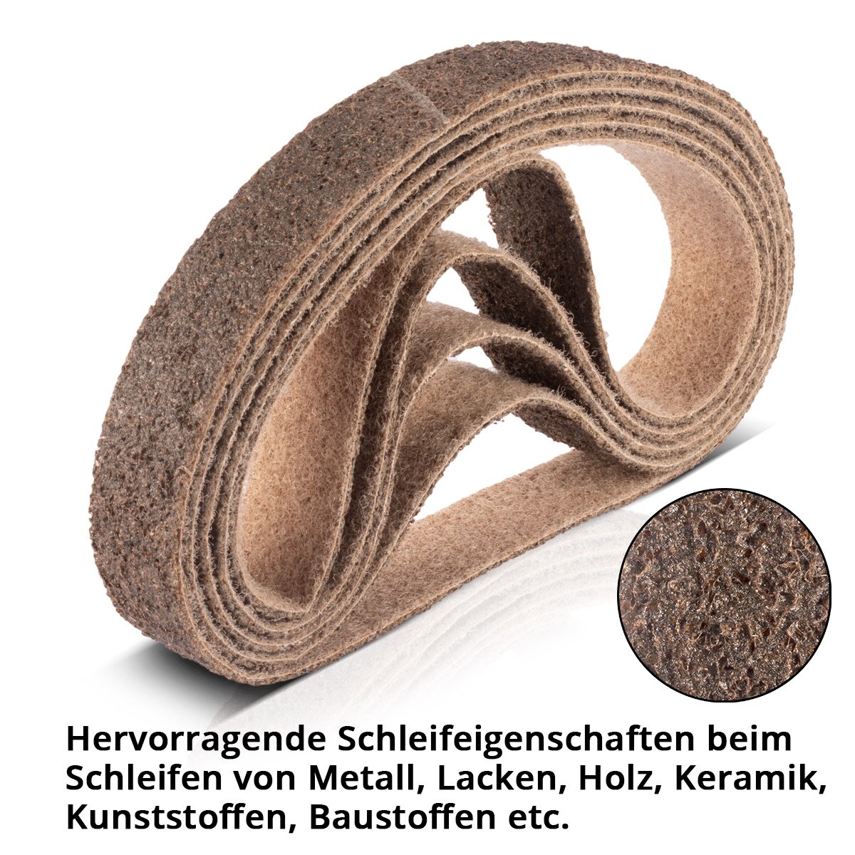 STAHLWERK Schleifvlies 5er Set grobe Körnung 40 x 760 mm Schleifband | Vliesbänder | Poliervlies | Universal-Schleifbänder | Schleifmittel für Rohrbandschleifer, Bandschleifer und Schleifgeräte