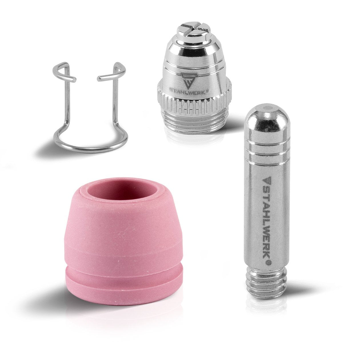 STAHLWERK P-60 Plasmazubehör Set 30-teilig, Verschleißteile Plasmadüsen + Elektroden + Keramikkappen für P-60 CUT Plasmaschneider-Brenner