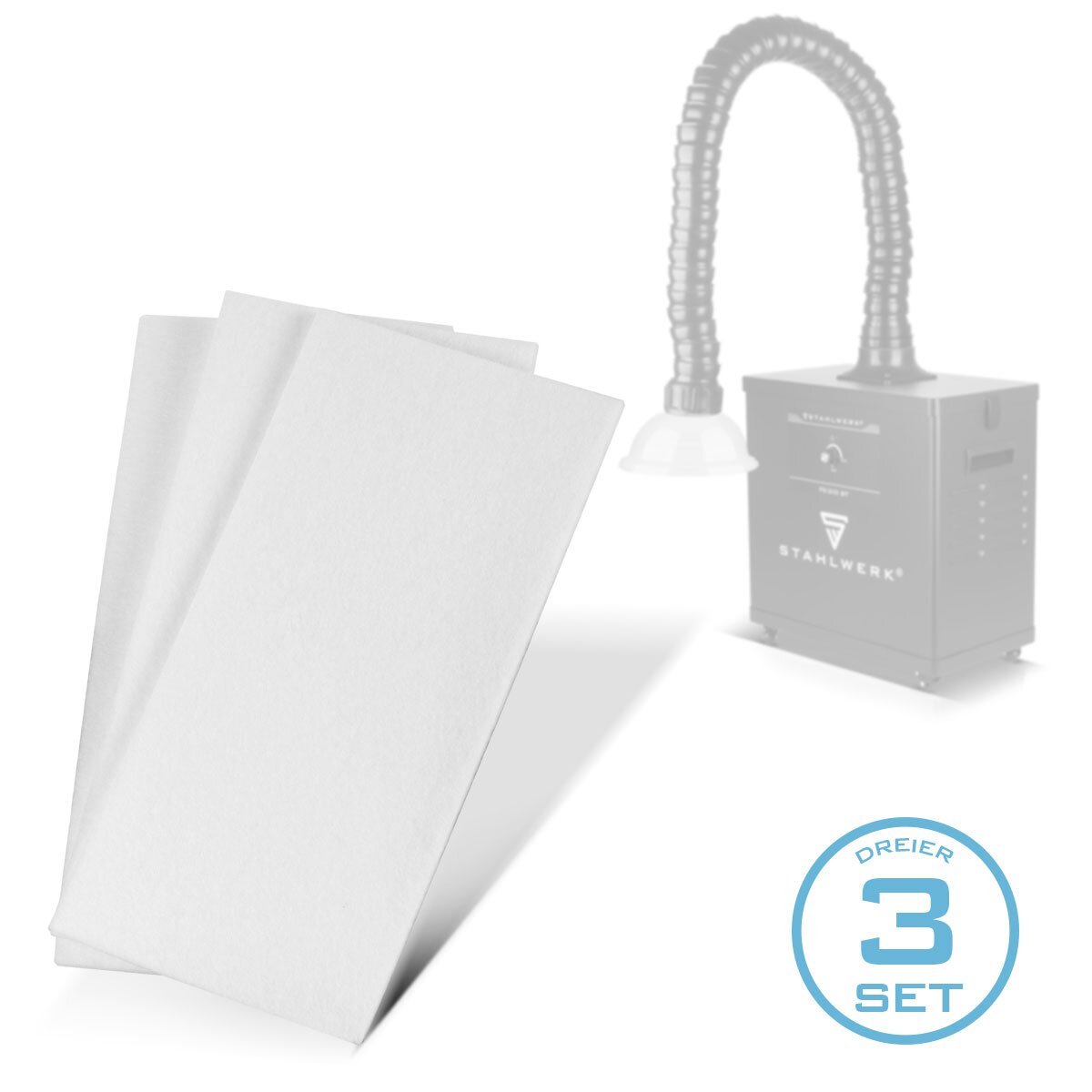 STAHLWERK 3er Set Vorfilter für Rauchabsaugung FE-210 ST Ersatzfilter | Filtermatte | Luftfilter | Vorfiltermatte für Absauganlage | Rauchabsorber | Rauchabzug | Schweißrauch- und Lötabsaugung